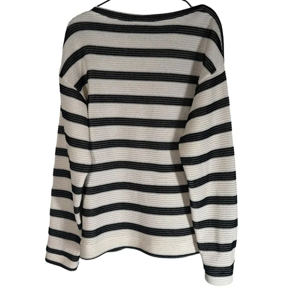 Walter‎ Baker Cream Black Oversized Sweater Medium
